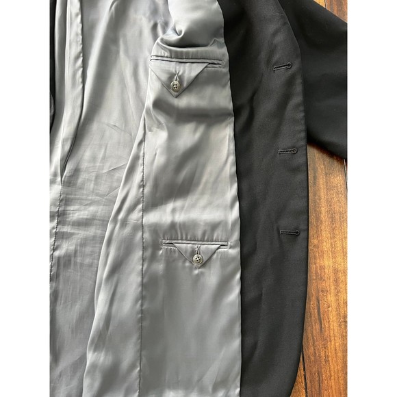 OSCAR DE LA RENTA Mens Wool Cashmere Black Blazer Suit Coat‎  Sports Jacket 42L - Picture 9 of 9